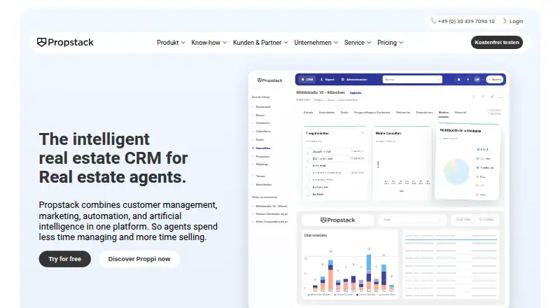 The Propstack homepage