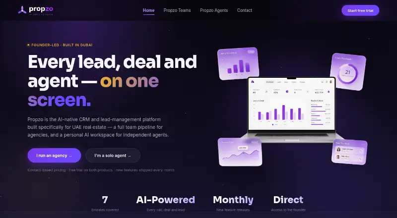 The Propzo homepage