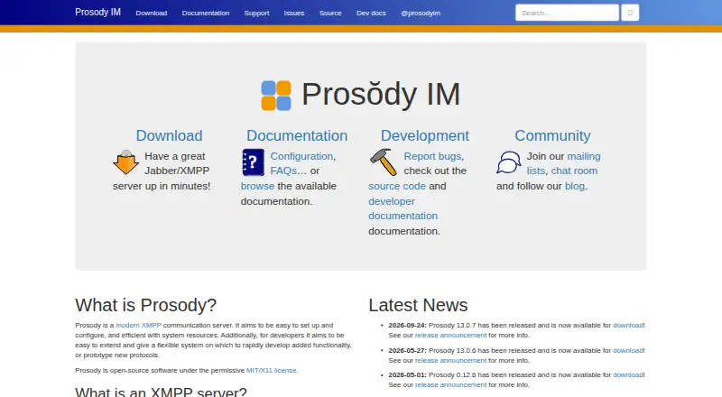 Prosody IM's website