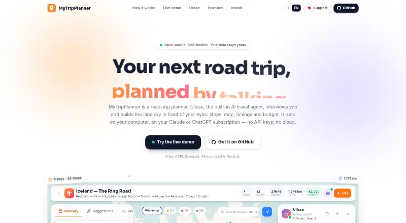 MyTripPlanner's website