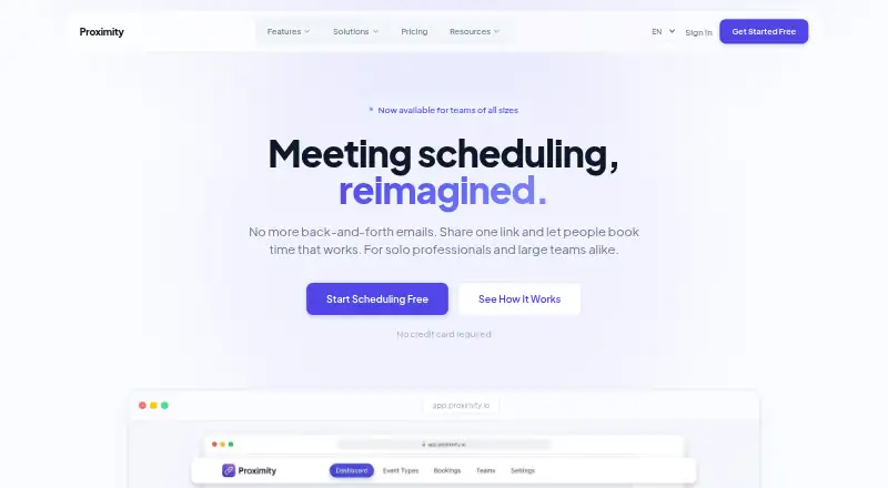 The Proximity homepage