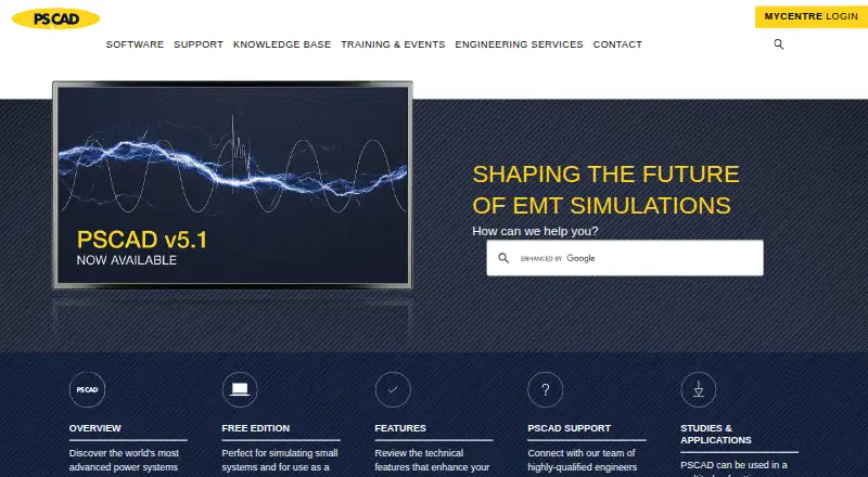 The PSCAD homepage