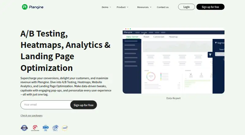 The Ptengine homepage