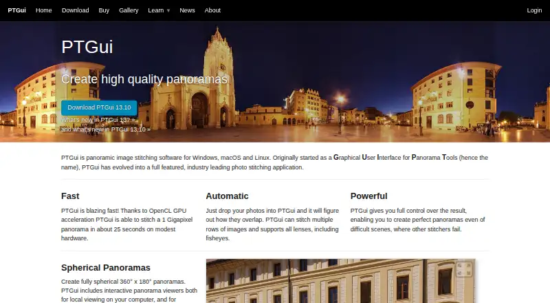 PTGui's website