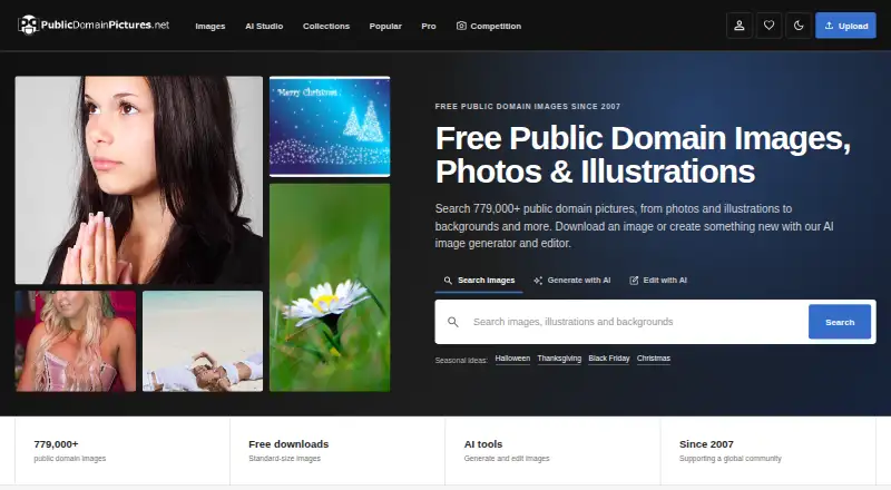 Public Domain Pictures's website