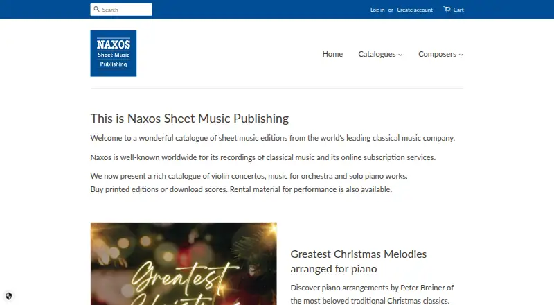 Naxos Sheet Music Publishing's website