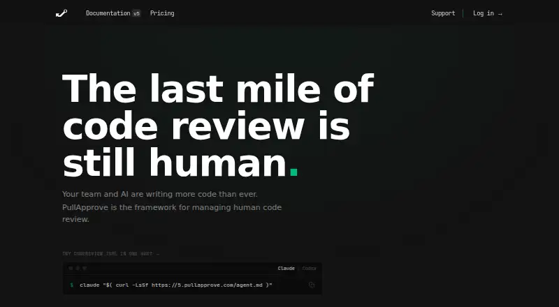 The PullApprove homepage