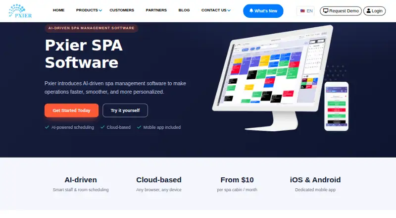 Pxier SPA's website