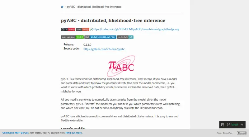 pyabc's website