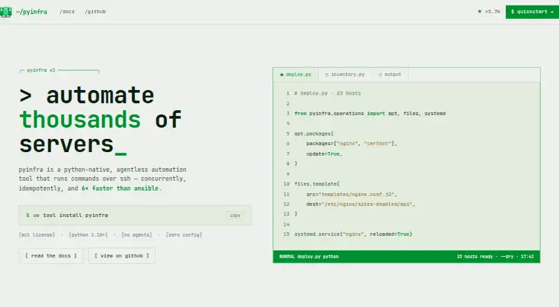 pyinfra's website