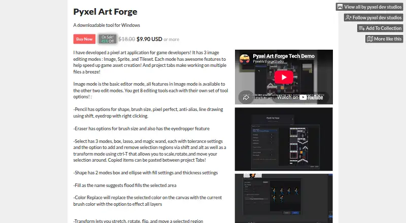Pyxel Art Forge's website