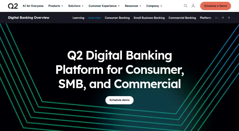 Q2 Digital Banking's website