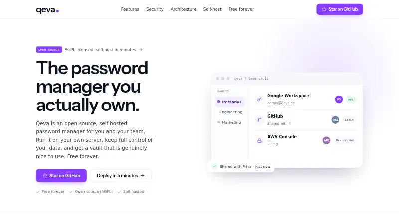 The Qeva homepage
