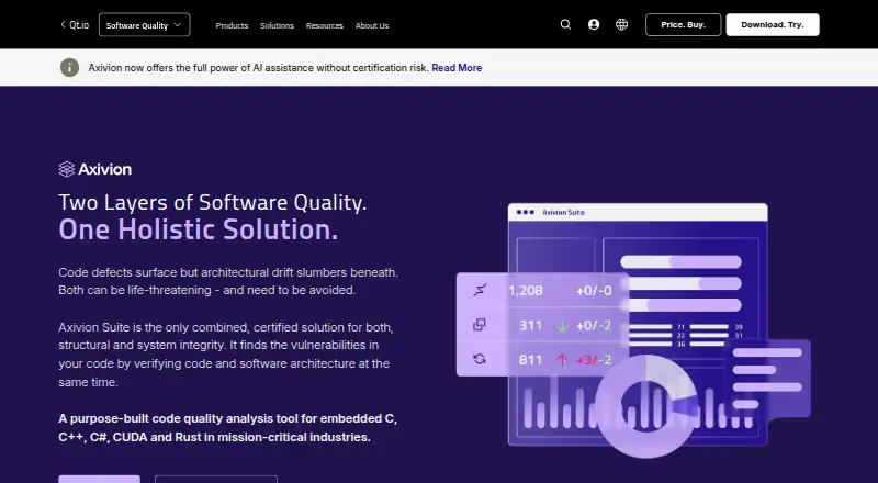 Axivion Suite's website