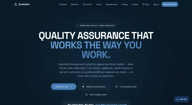 QualityIris's website