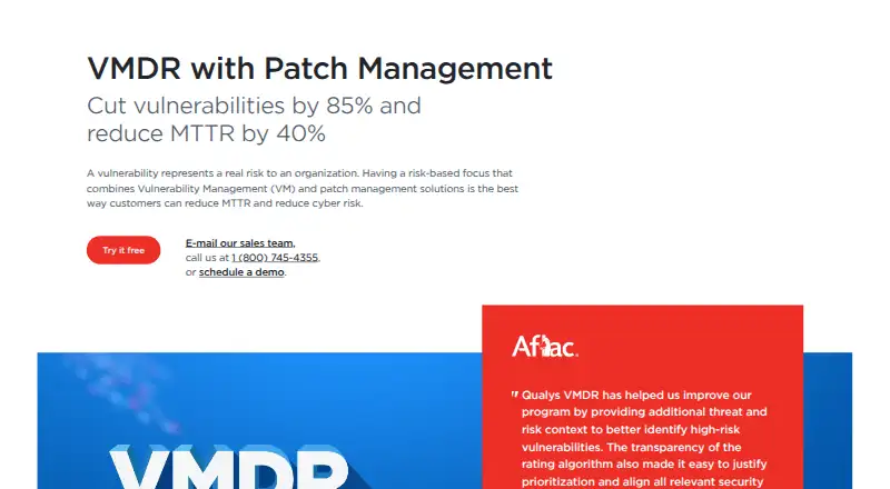 Qualys Patch Management's website