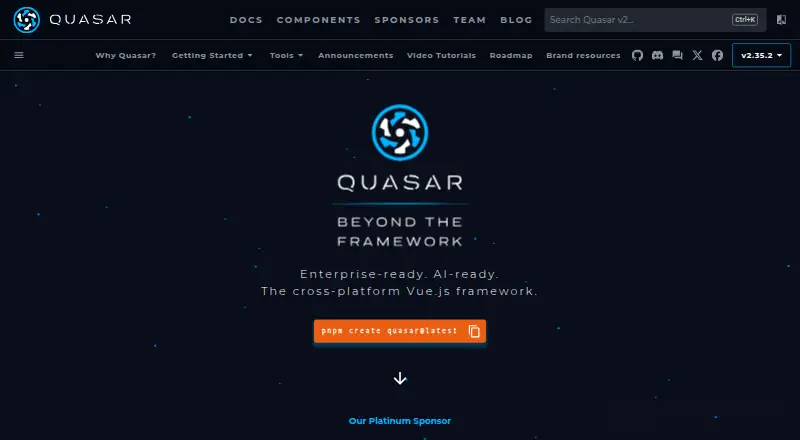 Quasar's website