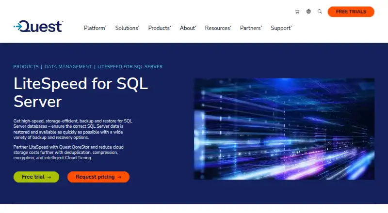 Quest LiteSpeed for SQL Server's website