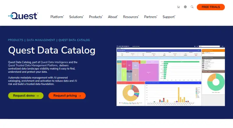 Quest Data Catalog's website