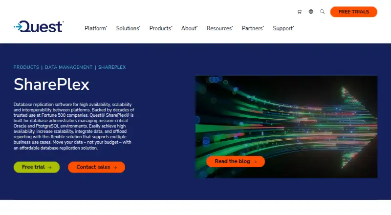 Quest SharePlex's website