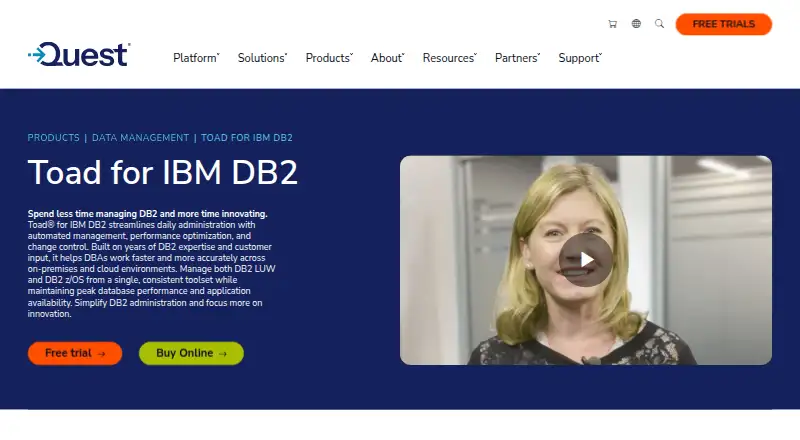 Toad for IBM DB2's website