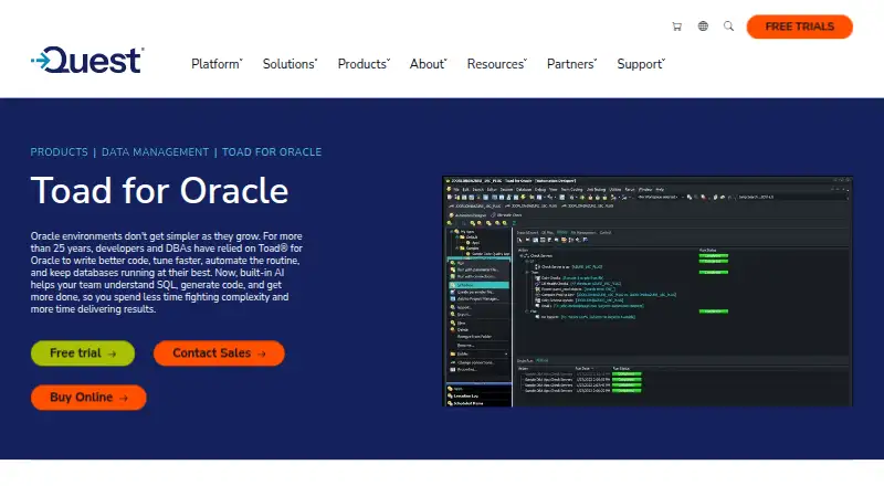 Toad for Oracle's website