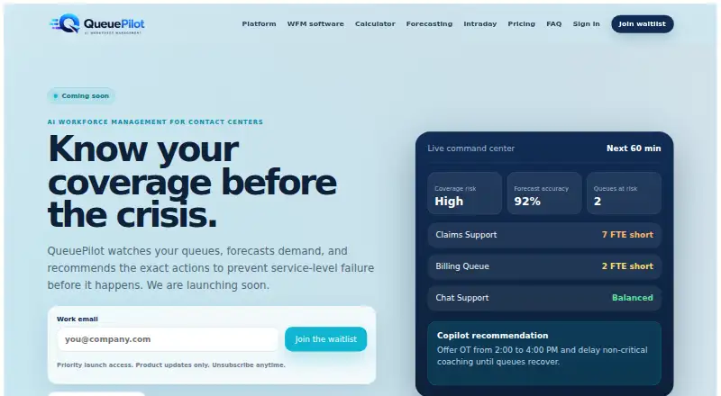 QueuePilot's website