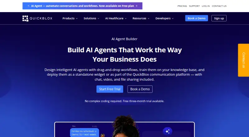QuickBlox AI Agent Builder's website