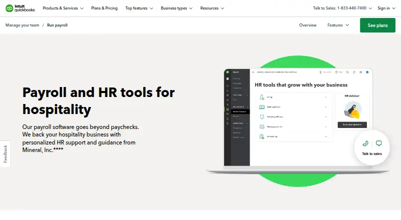 QuickBooks Payroll's website
