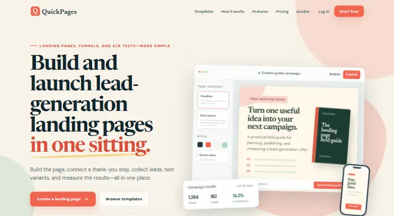 QuickPages's website