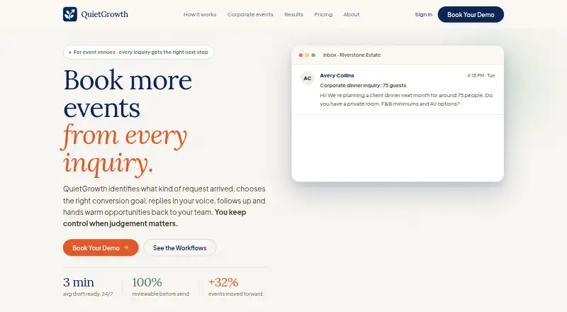 The QuietGrowth homepage