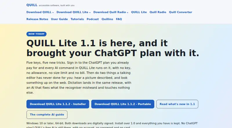 The QUILL homepage