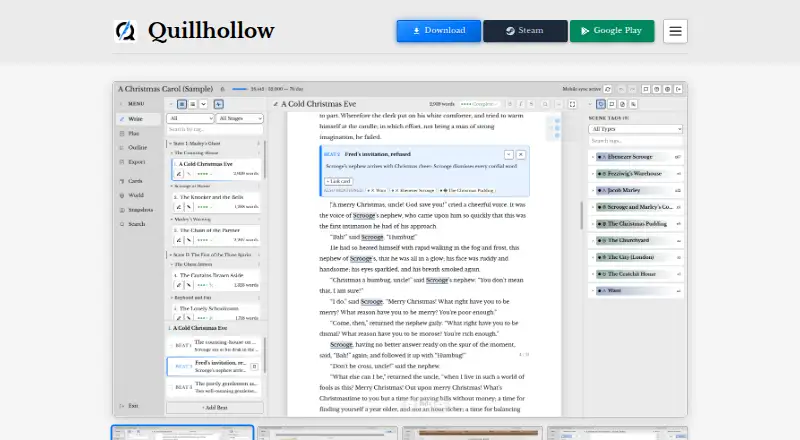 The Quillhollow homepage