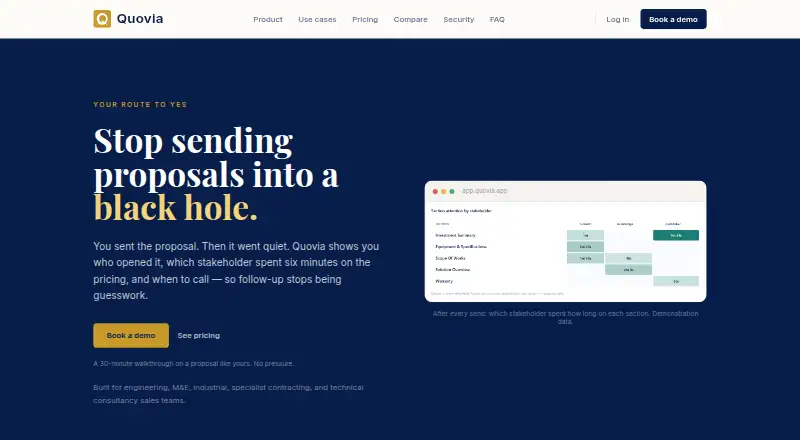 The Quovia homepage