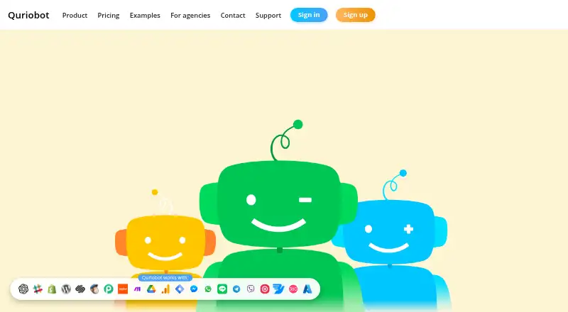 The Quriobot homepage