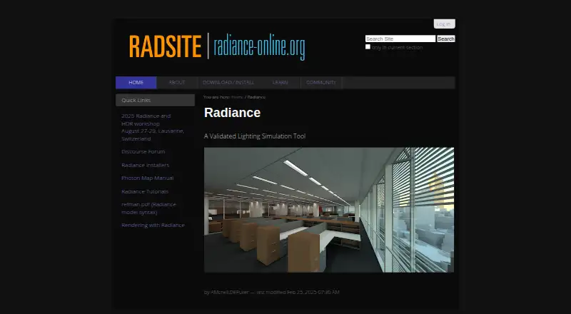 The Radiance homepage
