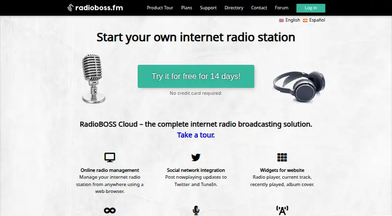 RadioBOSS Cloud's website