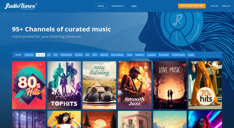 RadioTunes's website