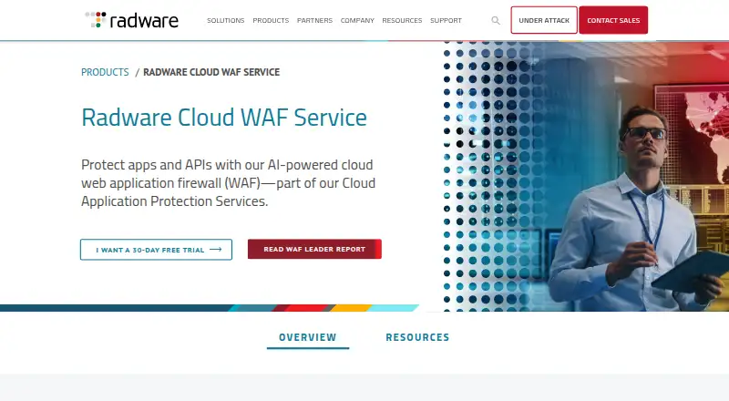 Radware Cloud WAF Service's website