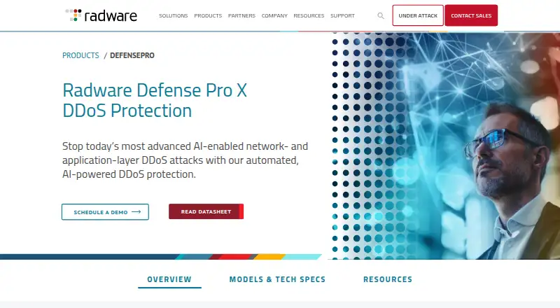Radware DefensePro's website