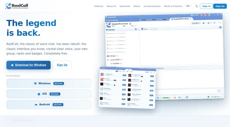 RaidCall's website