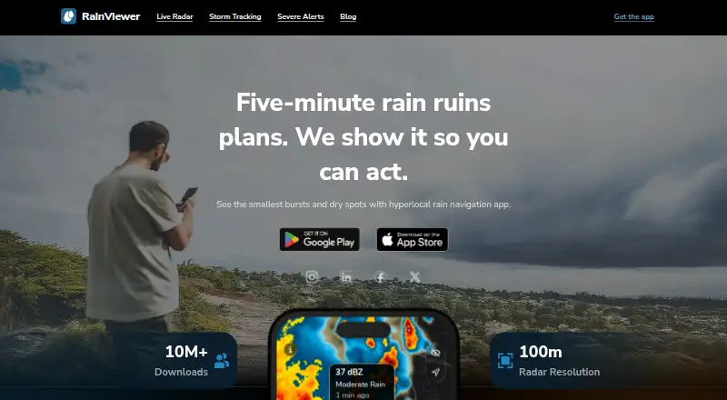 RainViewer's website