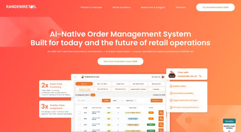 The RANDEMRETAIL homepage