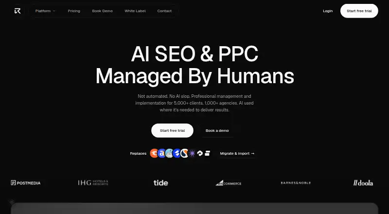 Ranked AI API's website