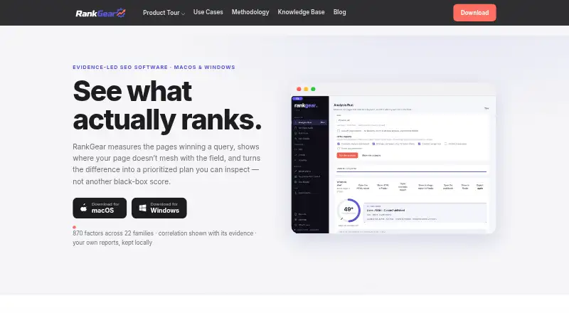RankGear's website