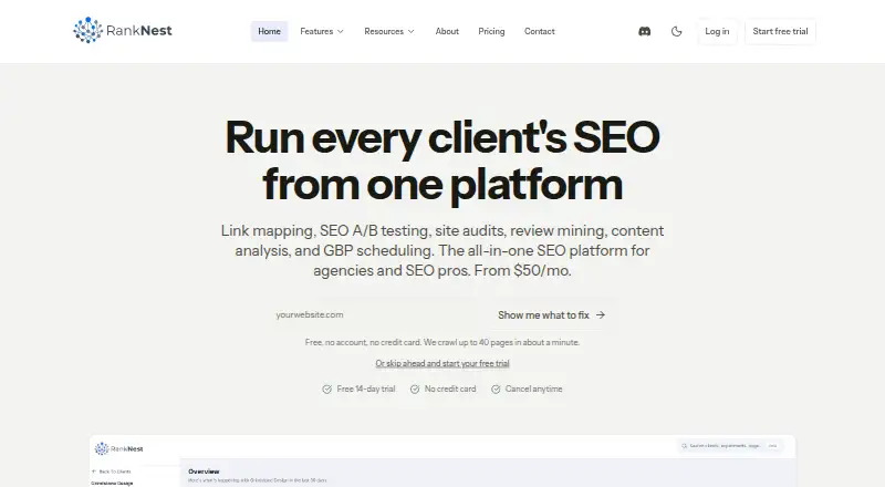 RankNest's website