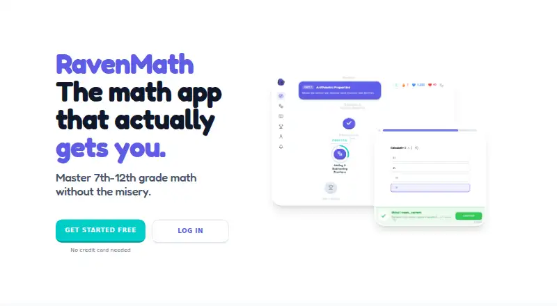The RavenMath homepage