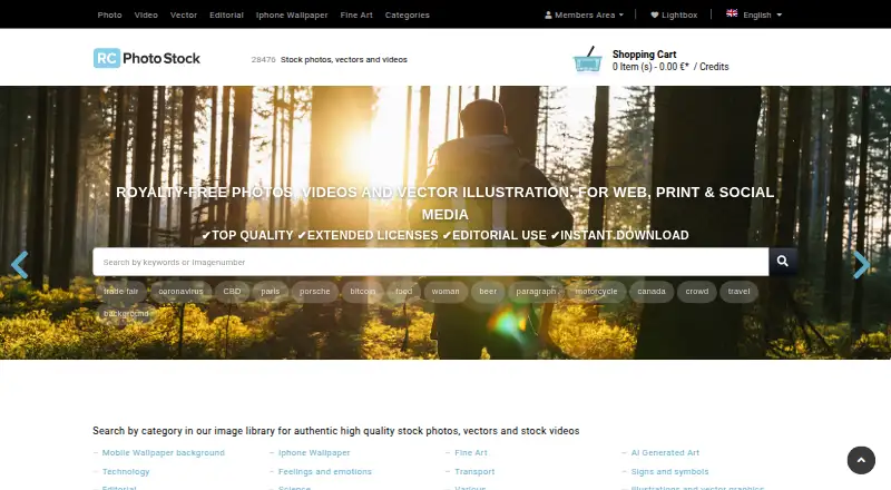 RC Photo Stock's website