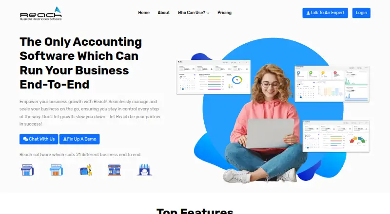 The Reach Accountant homepage
