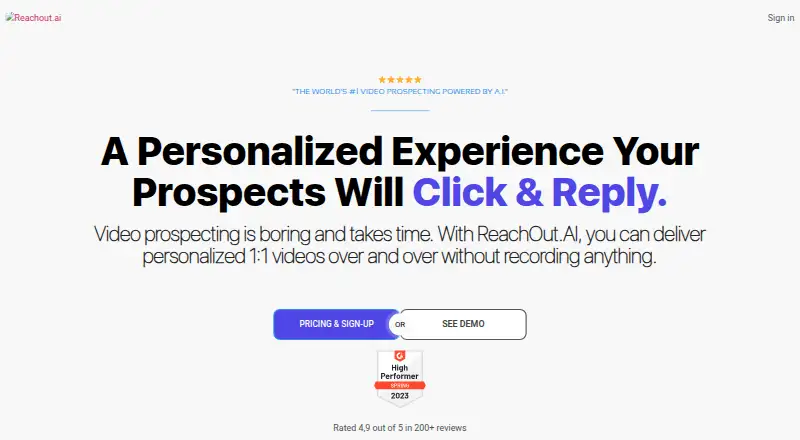 ReachOut.AI's website